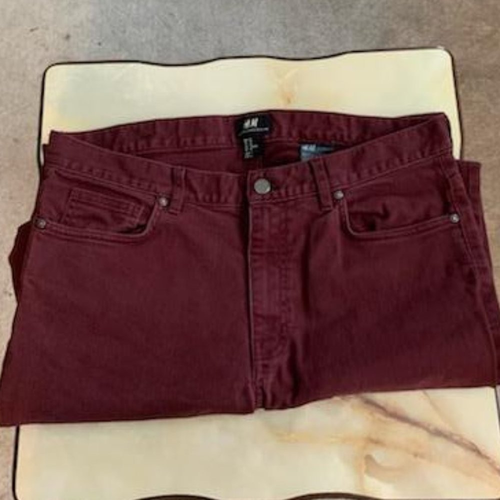 H & M  Slim fit maroon jeans